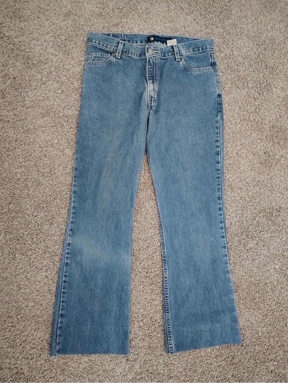 Vintage Levi's L2 90s Straight Leg Jeans Juniors Light Wash Hemmed Thrashed Sz11